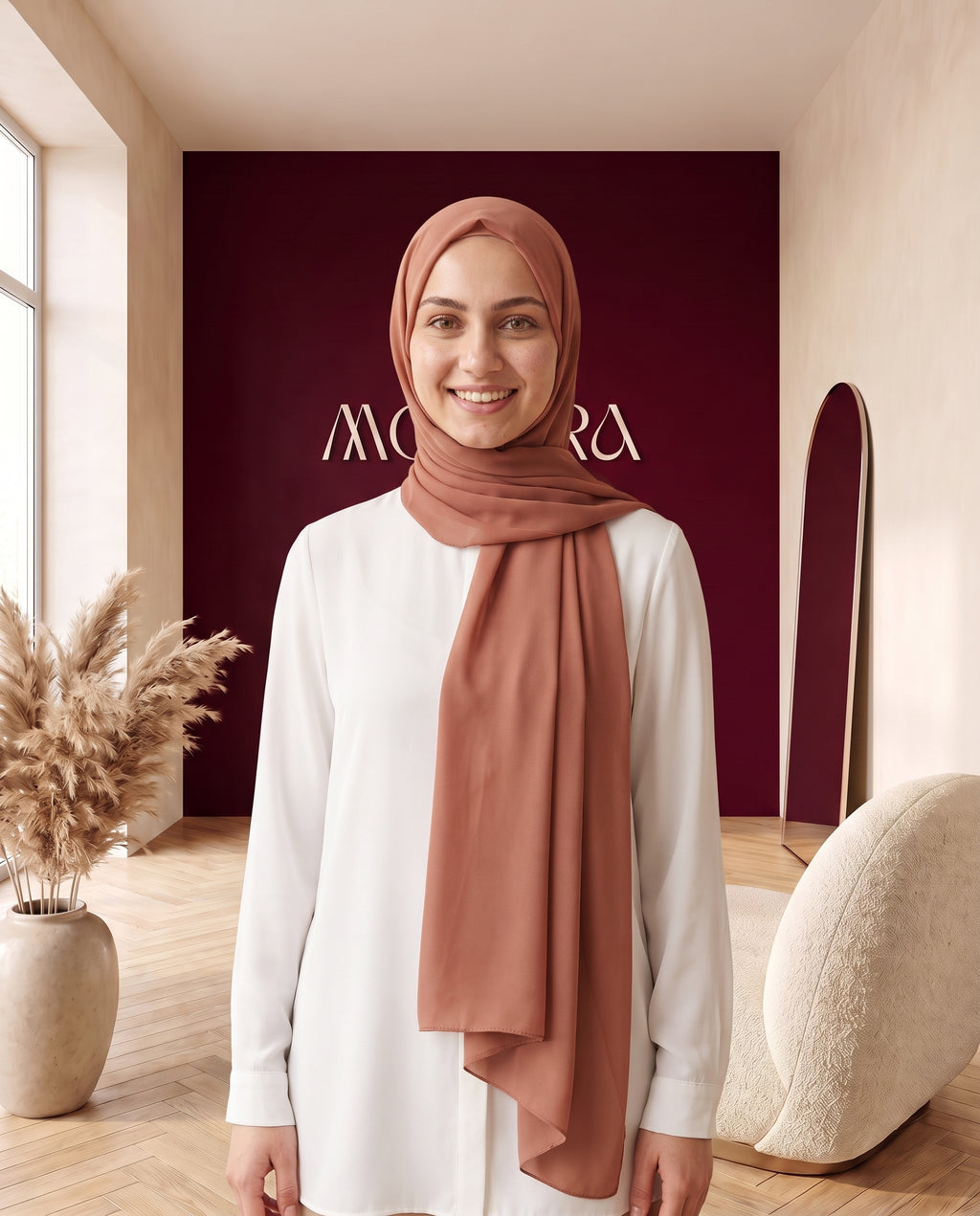 Chiffon-Hijab Terrakotta – Vorderansicht