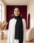 Chiffon-Hijab Schwarz – Vorderansicht
